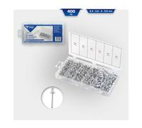 BRILLIANT TOOLS BT066950 Assortimento rivetti a strappo, 400 pz, 2,4-3,2-4 - 4,8