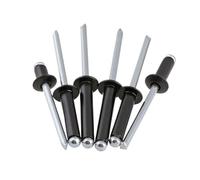 Assortimento di rivetti, Rivetto cieco in alluminio nero con testa tonda, apertura a strappo, cava, diverse misure(6mm,50Pcs (M2.4))