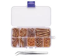 Assortimento di viti per chitarra, kit per chitarra elettrica, accordatore, piastra per collo con molle, 9 tipi, totale 173 pezzi