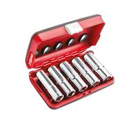 Assortimento in cassetta bimateriale con bussole lunghe con bocca esagonale speciale X-Grip (5 pz)