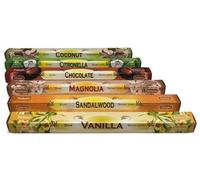 Assortimento Mix di Incensi Aromatici Naturali per Aromaterapia - Scatola 6x20 Pezzi (120 Incensi) - Grande Durata e Aroma Delicato - Bastoncini Incenso Naturale