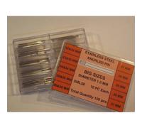 Assortimento Perni acciaio Testa Zigrinata XXL da 22 a 36 mm ø 1,00 mm knurled