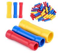 Assortiti isolati dritto Butt Terminali Connettori cavo Fili elettrici Crimp Set Rosso Blu Giallo Kit barra di messa a terra terminale