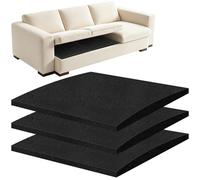 ASSRECT 3 Pezzi Supporto per Divani 50 x 50 cm, Cuscino in Schiuma Ad Alta Densità per Sedute Cedevoli, Lastra Gommapiuma per Riparazione Cuscini Affondati di Divano, Poltrona, Sedia (Nero)