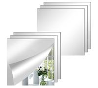 ASSRECT 30 x 30 cm Specchio da Parete Autoadesivo 6 Pezzi Acrilico Specchio Non Vetro Grande Specchio Adesivo da Parete Senza Cornice Specchi Decorativi da Parete per Armadio, Muro, Bagno