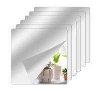 ASSRECT 6 Pezzi Specchi Adesivi da Parete 15 x 15cm, Specchio Acrilico Adesivo, Piastrelle Parete Appiccicoso Specchio, Flessibile Specchi Adesivi Lungo Specchi Decorativi per Decorazioni Murali Casa