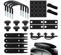 ASSRECT Fissaggio per Box da Tetto, 4 Morsetti a U Fissaggio, Larghezza Interna 85mm, con 8 Dadi di Bloccaggio per Impieghi Gravosi e 2 Bende, Compatibile con Auto SUV e Crossover