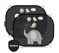 Asstikoo Protezione solare per auto per bambini, con protezione UV, protezione solare per finestrini dell'auto, set da 2 pezzi, 45 x 35,5 cm