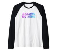 Assume Nothing - Bandiera bisessuale ad Acquerello, consapevolezza LGBTQ Maglia con Maniche Raglan