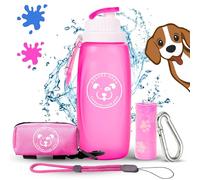 Assure Aura Pack Bottiglia Lava Pipì Cane 320ml con Moschettone, Corda e Borse Igieniche - Borraccia Portatile per Cani - Dispenser Acqua e Pulizia Urina durante Passeggiate e Viaggi (Viola, 320ml)