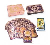 ASSZBE Tarocchi Ryder-Waite Oro, 78+2 Carte PET con Guida Inglese