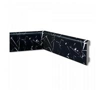 Asta 2 metri lineari Battiscopa in Polimeri 85x12x2000 mm Effetto marmo Nero Maequina - Zoccolo da cucina resistente agli urti (2 Pezzi da 1000x85x12 mm)