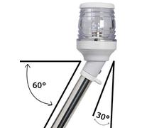 ASTA 360° ESTRAIBILE IN ASSE BIANCA CM 60 ACCESSORI BARCA NAUTICA