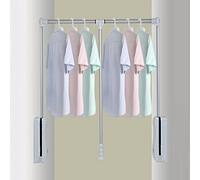 Asta appendiabiti a scomparsa, Adjustable Wardrobe Clothes Hanger Rail Organizer for Soft Return Space Saving,