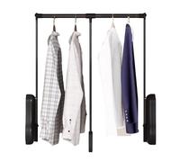 Asta Appendiabiti Abbassabile, Design Con Doppio Buffer For Asta For Guardaroba, Risparmio Di Spazio For Il Guardaroba, Capacità Di Carico Di 13 Kg(Black,W-650-850mm)