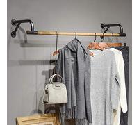 FKKPRVAX Asta appendiabiti da parete in legno, asta appendiabiti industriale, espositore for abbigliamento commerciale (Size : 100x29x16cm)