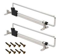 Asta Appendiabiti Estensibile, 2 pezzi Gancio Retrattile, Asta Appendiabiti da 25 CM, Cassetto per Gancio Retrattile, Asta Appendiabiti in Acciaio Inossidabile, con Viti, Argento