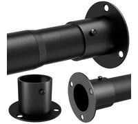 Asta appendiabiti estensibile da parete, per vestiti, camera da letto, finestre e docce, 45-66 cm, diametro 25 mm, nero