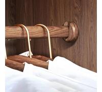Asta appendiabiti ovale in legno massello per armadio, barra da parete da 40 cm con superficie liscia, barra appendiabiti salvaspazio, perfetta per soluzioni di archiviazione del guardaroba.