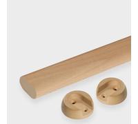 Asta appendiabiti ovale in legno resistente, astas appendiabitis con supporti terminali, tubo appendiabiti tagliato su misura Lunghezza fino a 120 cm (47 pollici)(500mm)