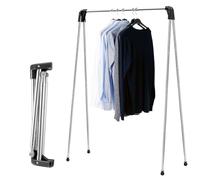 Asta appendiabiti pieghevole in acciaio inox, 13 - 27 pollici, stabile asta allungabile, stendibiancheria a torre regolabile, per bucato a casa, campeggio, viaggi all'aperto (nero)