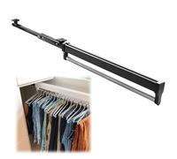 Asta Appendiabiti Regolabile, da 292 mm a 597 mm di Lunghezza, Marca RaiSaver, Adatta per Sciarpe e Jeans, Nera, Ideale per ottimizzare Lo Spazio nell'armadio. Dimensioni: 447 mm, Nera.