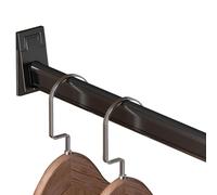 Asta appendiabiti regolabile in metallo nero robusta asta per asciugare i vestiti per giacche e cappotti, amplia lo spazio dell'armadio e il guardaroba fai da te, facile installazione (larghezza 68 cm