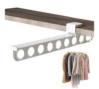 Asta appendiabiti retrattile - Asta appendiabiti scorrevole HIPS, portapantaloni organizer per armadio | Asta porta abiti per guardaroba con etichette, barra porta pantaloni estensibile sopraelevata