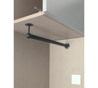 Asta appendiabiti salvaspazio a forma di L da soffitto a parete | Asta angolare da appendere salvaspazio, in acciaio robusto, facile da installare (nero, 168 cm / 66.1in/1,7 m)