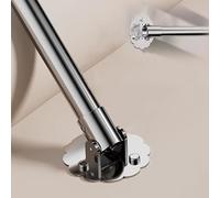 Asta Appendiabiti Staffa Angolare per Asta Appendiabiti da Parete, Supporto per Asta Armadio In Metallo a Lunghezza Regolabile per Armadio, Asta Tonda per Tende Estensibili, Tubo Porta Abiti(Silver,10