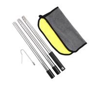 Asta aspirante per piscina in acciaio inox, 1,2 m/1,6 m, gancio telescopico per pulizia con rete per skimmer per piscine fuori terra