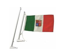 Asta + base porta bandiera in ottone cromato "Compact Chrome" base e asta 500 mm