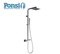 Asta colonna doccia PONSI SQUARE- con miscelatore termostatico