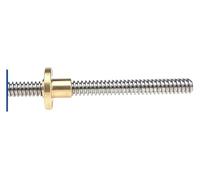Asta completamente filettata Passo della vite T8 Passo 1mm 1.5mm 2mm 2.5mm Passo 2mm 4mm 8mm 12mm 14mm 16mm 20mm Piombo Trapezoidale Dado dell'albero della vite di comando(1mm Pitch 1mm Lead,100mm)