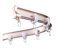 Asta curva per tenda da soffitto, flessibile, pieghevole, per divisori, tende silenziose, 2,7 m, rosa, perfetta per la decorazione della casa e la gestione dello spazio