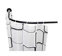 Asta curva regolabile per tenda da doccia, a forma di L, senza trapano, in acciaio inox, per vasca da bagno, 60-90 x 80-130 cm, installazione facile, design salvaspazio