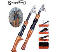 Asta da pesca telescopica di base/leggera e portatile, canna da pesca da lancio e spinning, asta da pesca da viaggio Canna da spinning,Asta di fusioneFibra di vetro