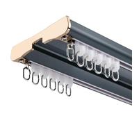 Asta da soffitto in alluminio resistente a doppio binario da 3,6 m, divisorio silenzioso per camera da letto soggiorno lunghezze regolabili 2 m 3,5 m 4,4 m 6 m elegante design blu