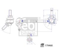 Asta di collegamento/accoppiamento, barra stabilizzatrice FEBI 179468