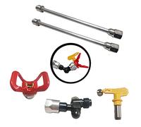 Asta di estensione 2 x 30 cm per spruzzatore Airless Ugello prolunga pistola Verniciata+Ugello sedio+Ugello+testa universale