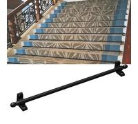 Asta di Fissaggio per Passatoie su Scale con Terminali Ovali, Set di 13 Aste Decorativi per Moquette per Scale in Ottone, 51-127 cm Tubo Minimaliste Bacchetta per Passatoie(Nero,40in(102cm))