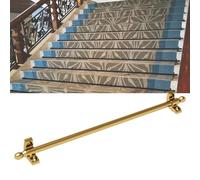 Asta di Fissaggio per Passatoie su Scale con Terminali Ovali, Set di 13 Aste Decorativi per Moquette per Scale in Ottone, 51-127 cm Tubo Minimaliste Bacchetta per Passatoie(Gold,28in(71cm))