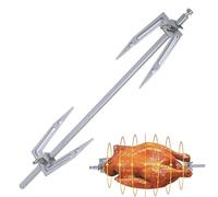 Asta di girarterie inossidabile - forchetta di carne in acciaio resistente, accessorio per cottura barbecue | FORCHIO ROTSERIE GIGLIE UNIVERSALE PER TOSTERE DI POLLO, MOLTA, BEATO, AGGIORNAMENTO FRI A