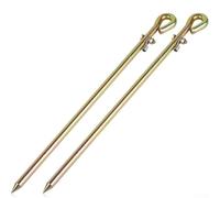 Asta di messa a terra per recinzione elettrica, portatile, con picchetto di guida arrotolato e morsetto filettato per l'uso con generatori, antenne e pali di terra (2 pezzi)