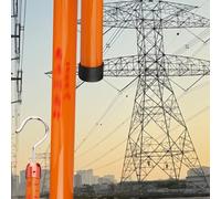 Asta di misurazione isolata, Epoxy Resin Insulated Telescopic Measuring Rod Yellow Orange Multiple Sizes(Orange,19.7ft/6m)