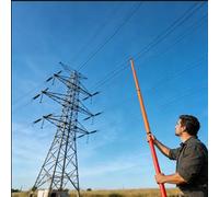 Asta di misurazione isolata, Insulated Telescopic Measuring Rod For Communication Towers Substations Multicolor 6m To 18m(Orange,L 59ft(18m))