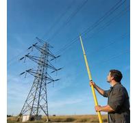 Asta di misurazione isolata, Insulated Telescopic Measuring Rod For Communication Towers Substations Multicolor 6m To 18m(Yellow,L 19.7ft(6m))