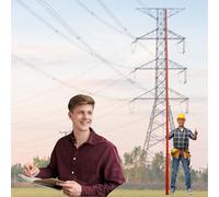 Asta di misurazione isolata, Insulated Telescopic Measuring Rod For Live Power Line Work Multicolor Multiple Sizes(Orange,39.4ft/12m)