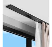 Asta di montaggio a soffitto in alluminio versatile a doppio binario da 4,6 m / 15.1ft, divisorio spaziale nero, per decorazione della casa e stanza separata