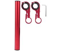 Asta di prolunga con staffa in lega di alluminio, supporto per manubrio della bici, accessorio da ciclismo con doppia staffa a clip per luce del telefono GPS, anello in gomma ((Fascetta doppia per